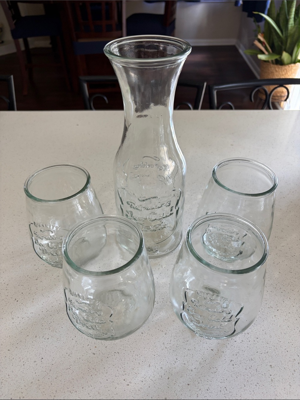 Clear Glass Carafe and Stemless Tumblers Set - Clear